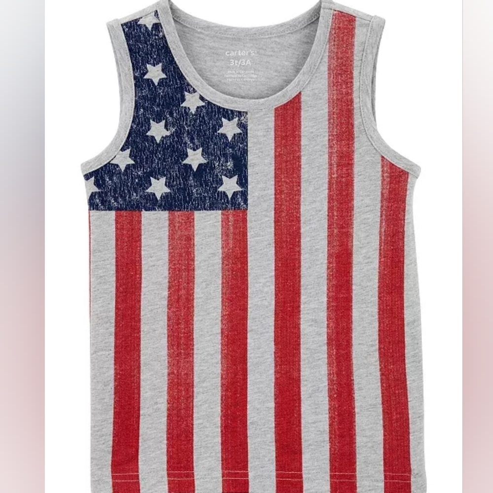 NWT Carter's Kids Patriotic Tank Top - Red, Blue, and Gray